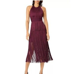 Hervé Léger Fringed Skirt Halter Dress